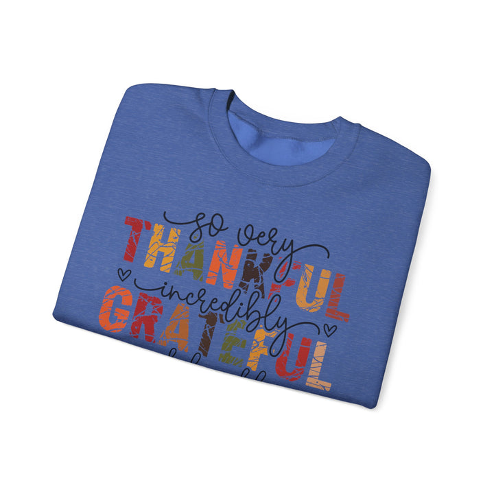 Thankful Grateful Blessed Sweatshirt | Cozy Fall Crewneck | Perfect Gift for Thanksgiving, Family Gatherings, Daily Comfort, Holiday Wear
