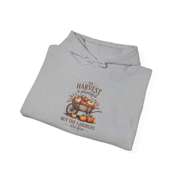 Autumn Harvest Hoodie with Matthew 9:37 Scripture Design