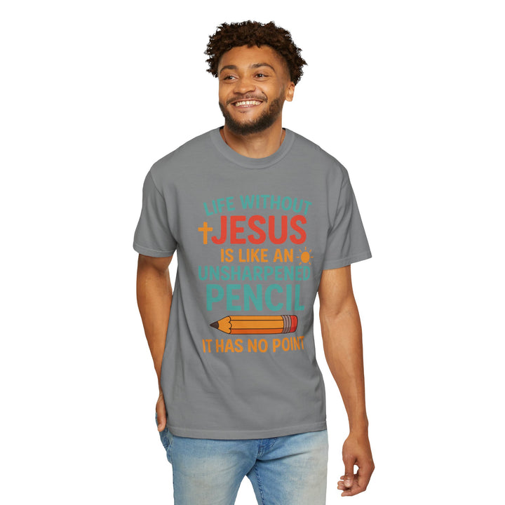 Christian Message Unisex T-shirt with Pencil Design