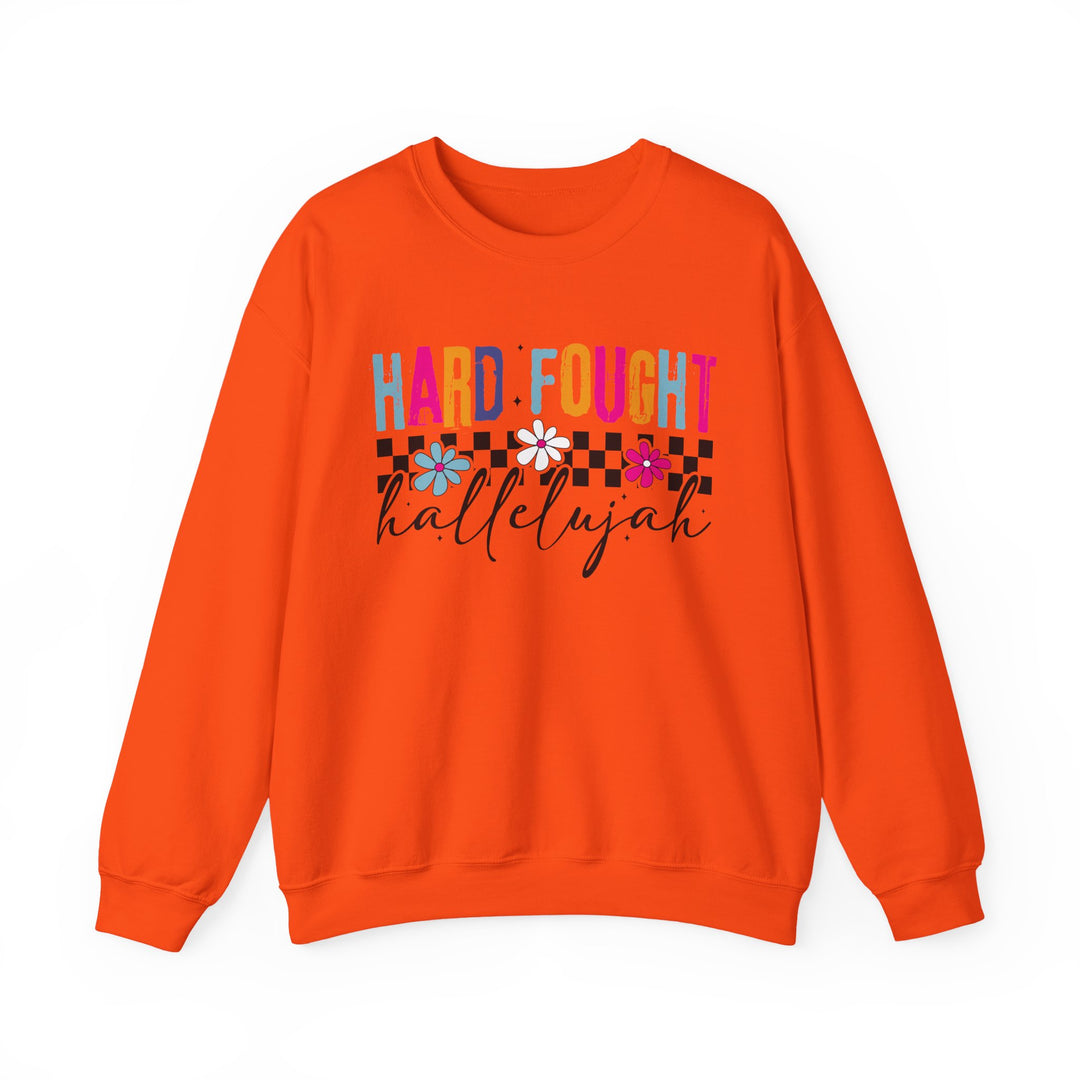 Hard Fought Hallelujah Sweatshirt | Inspirational Crewneck | Gift for Her | Cozy Casual Wear | Perfect for Holidays and Celebrations