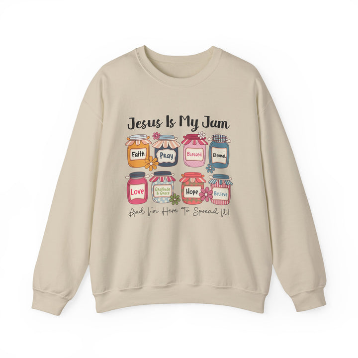 Jesus Is My Jam Sweatshirt, Unisex Crewneck, Comfort Wear, Christian Apparel, Perfect Gift for Faith Celebrations, Everyday Casual
