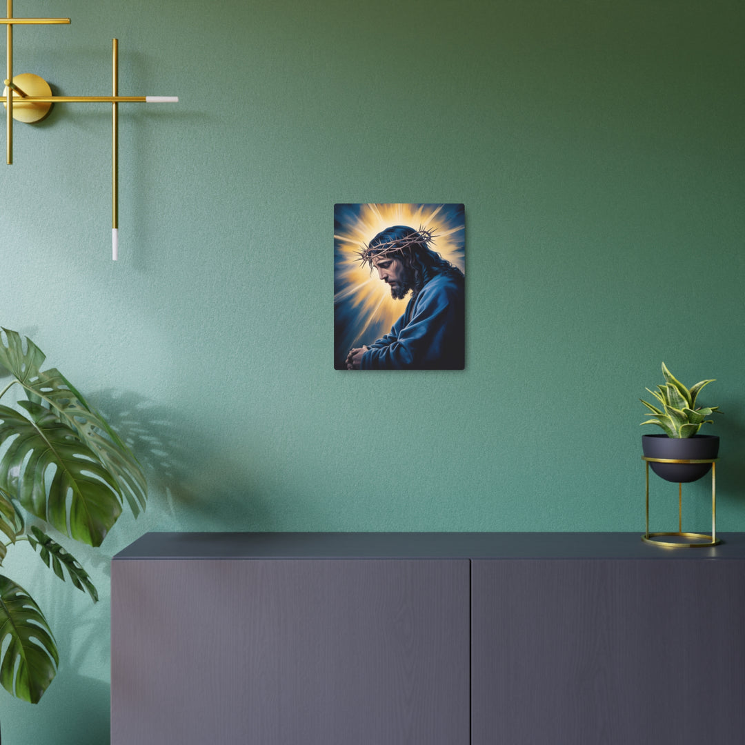"Christ in Sacred Prayer" - Jesus Praying Metal Wall Art