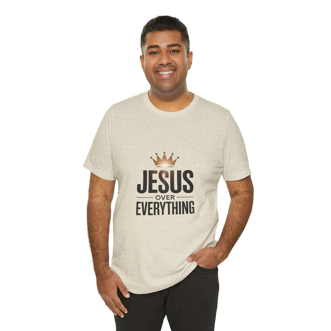 Jesus Over Everything – Christian Crown Graphic T-Shirt