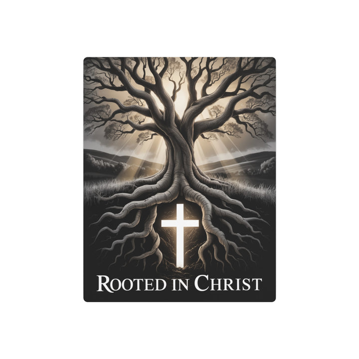 "Rooted in Christ Tree Cross Design" - Generational Faith Metal Wall Art