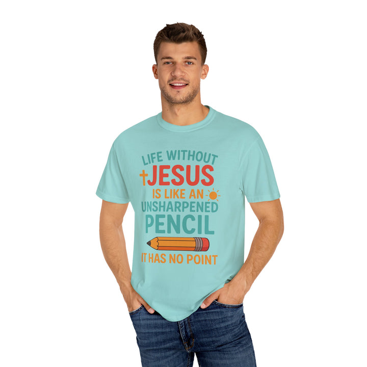 Christian Message Unisex T-shirt with Pencil Design