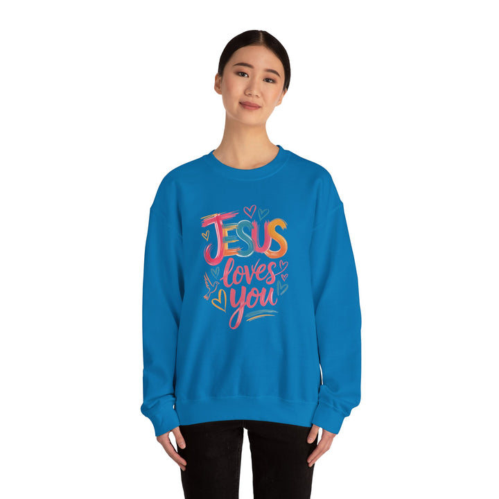 Jesus Loves You Crewneck Sweatshirt - Cozy Unisex Gift, Christian Apparel, Faith-Based Fashion, Inspirational Layering Piece, Ideal [...]