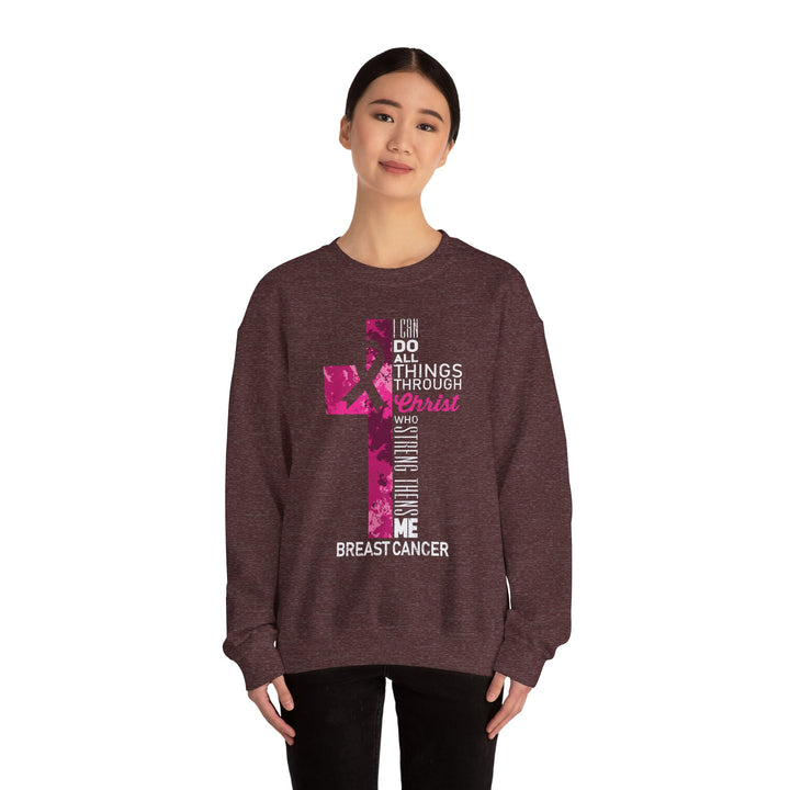 Inspirational Crewneck Sweatshirt for Breast Cancer Awareness, Faith Sweatshirt, Unisex Pullover, Hopeful Gift, Religious Apparel