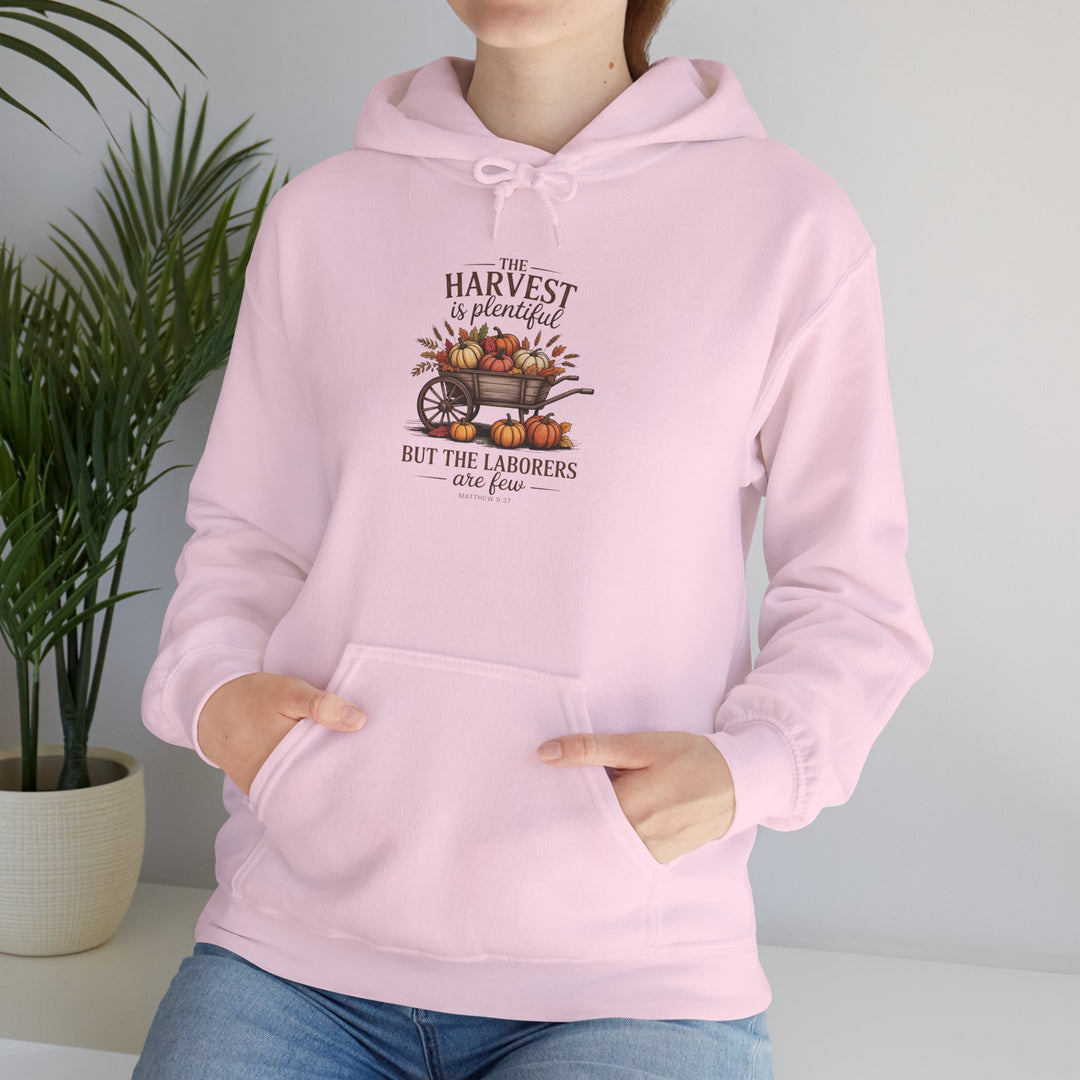 Autumn Harvest Hoodie with Matthew 9:37 Scripture Design