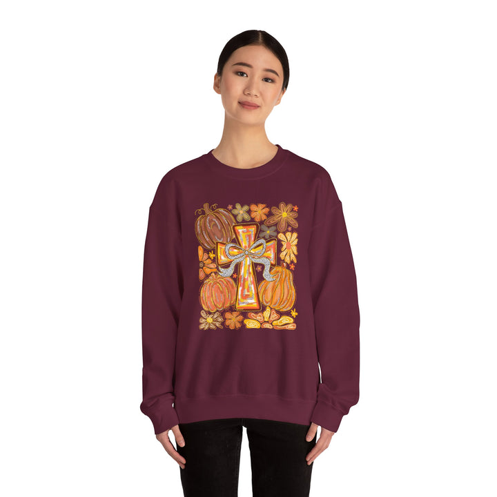 Fall Harvest Crewneck Sweatshirt, Autumn Sweatshirt, Thanksgiving Gift, Unisex Fall Apparel, Cozy Pumpkin Sweatshirt