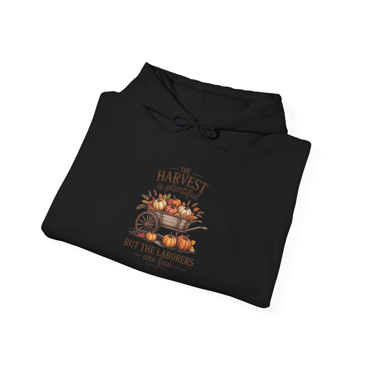 Autumn Harvest Hoodie with Matthew 9:37 Scripture Design