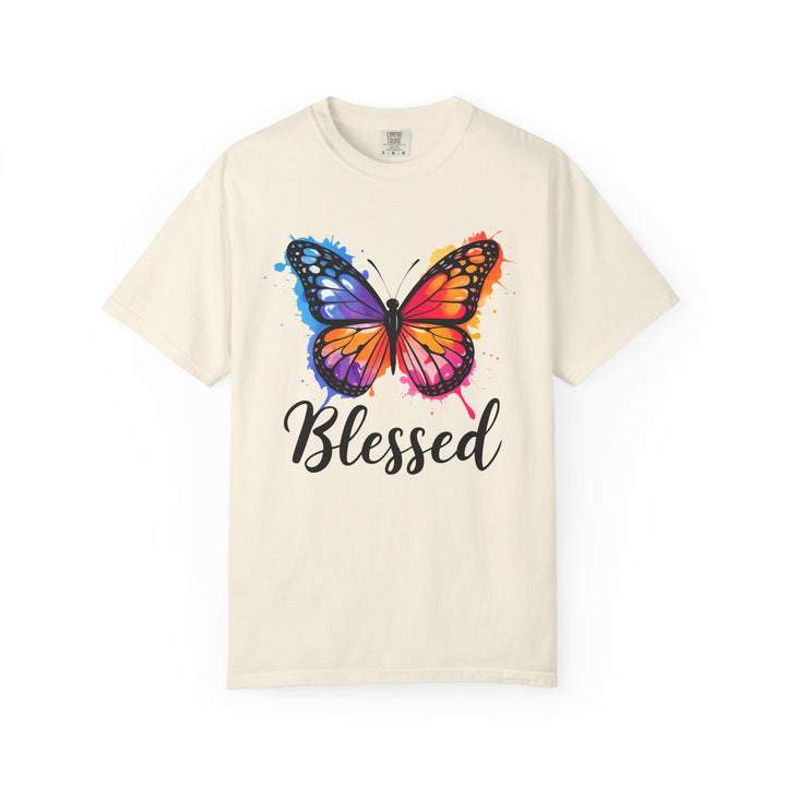 Watercolor Butterfly T-Shirt Blessed Radiant Renewed Unshakably Blessed