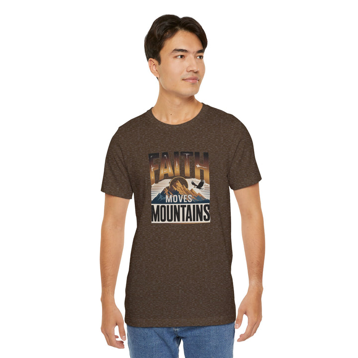 Faith Moves Mountains Tee, Inspirational Shirt, Motivational T-Shirt, Gift for Nature Lovers, Unisex Casual Wear
