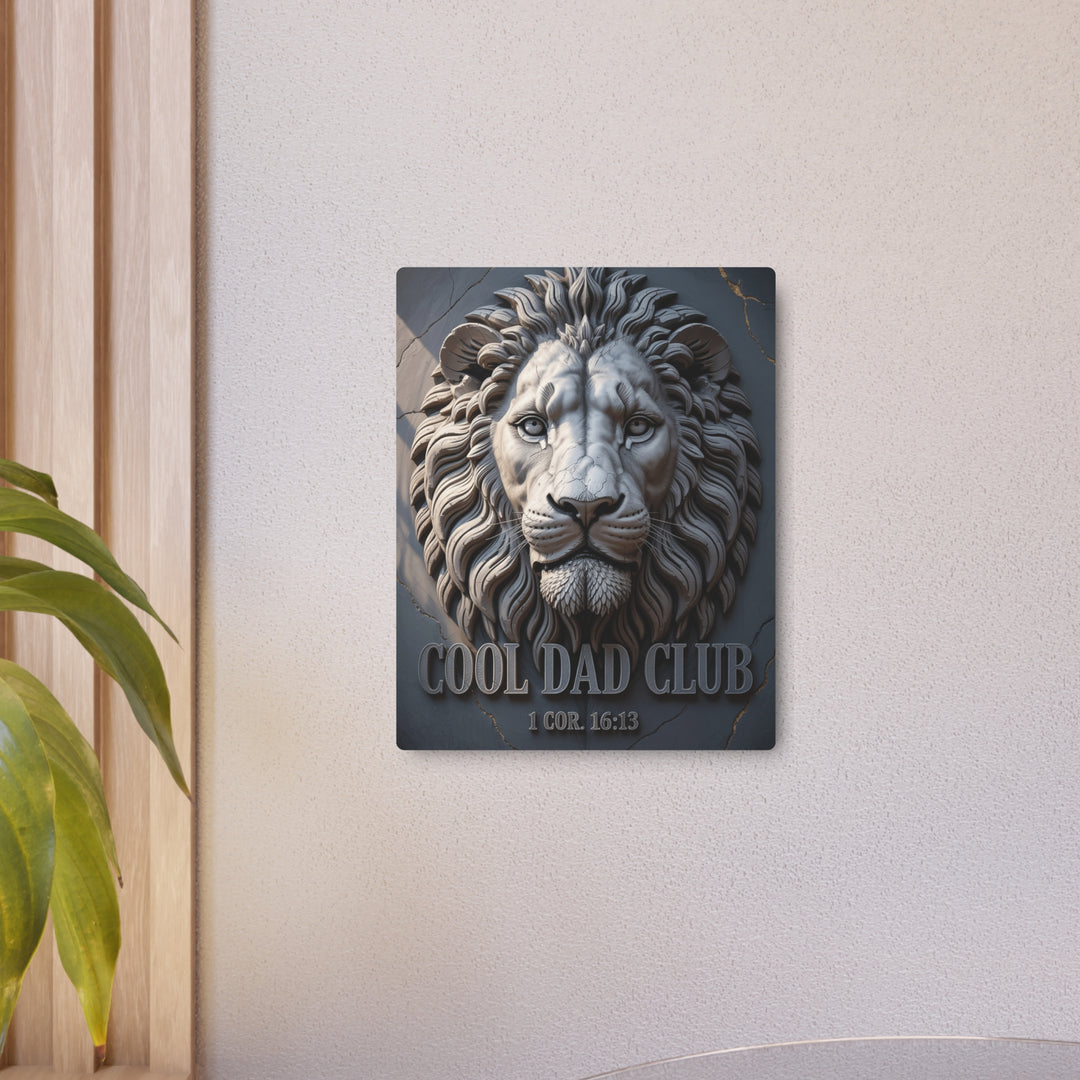 "Lion Head Carved in Stone" - Quiet Strength Legacy Metal Wall Art