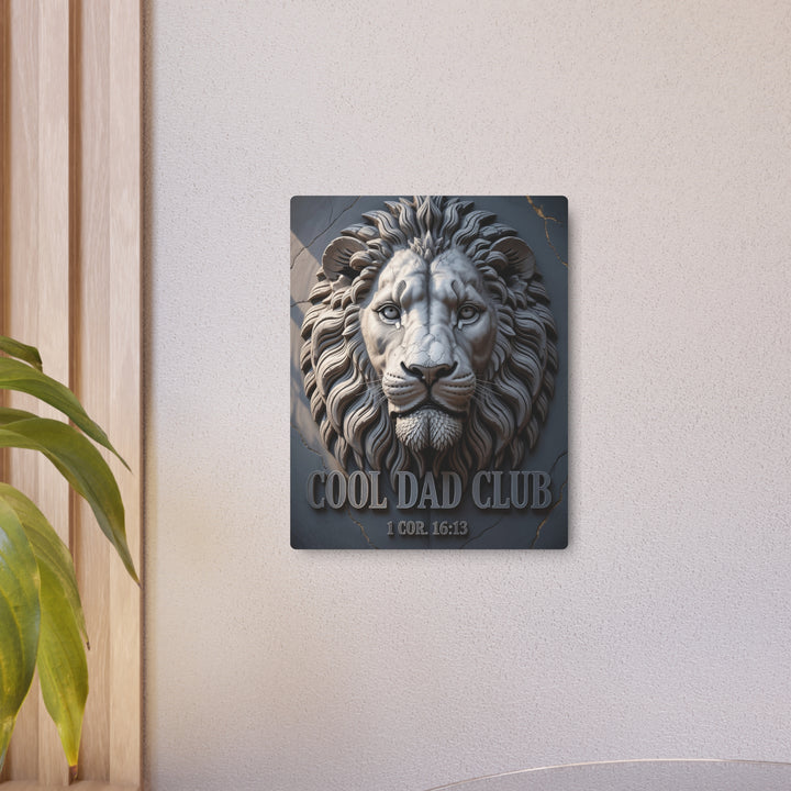 "Lion Head Carved in Stone" - Quiet Strength Legacy Metal Wall Art