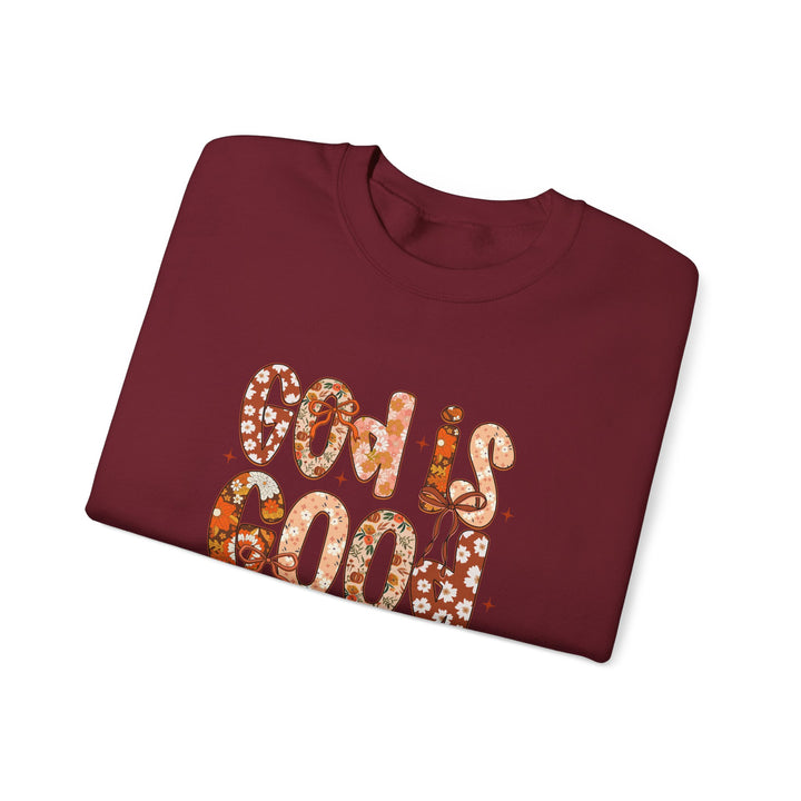 God Is Good Sweatshirt, Inspirational Crewneck, Cozy Fall Fashion, Unisex Apparel, Perfect Gift for Christians