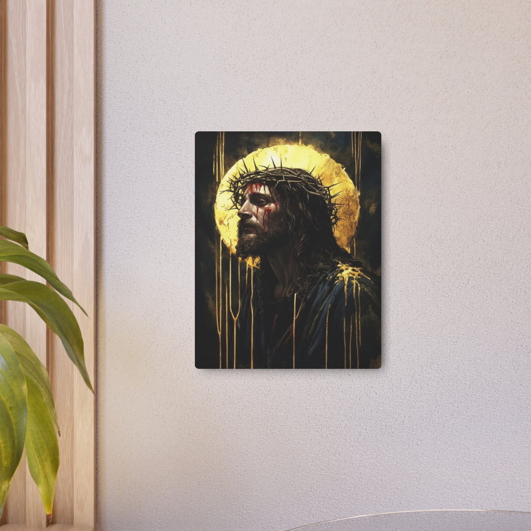 "Crown of Thorns - Sacred Passion" - Christ's Sacrifice Metal Wall Art