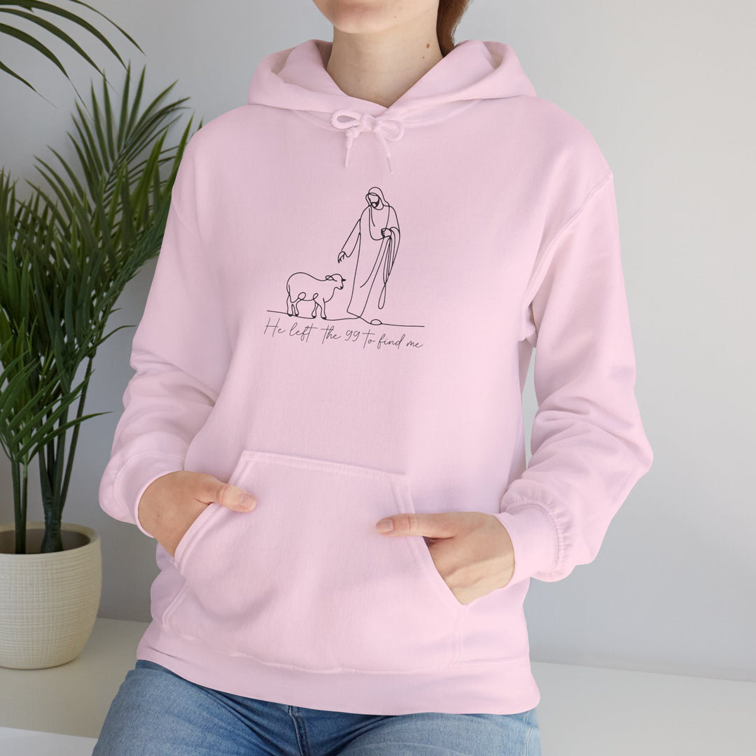 Christian Jesus and Lamb Hoodie Sweatshirt - 'He left the 99 to find me'