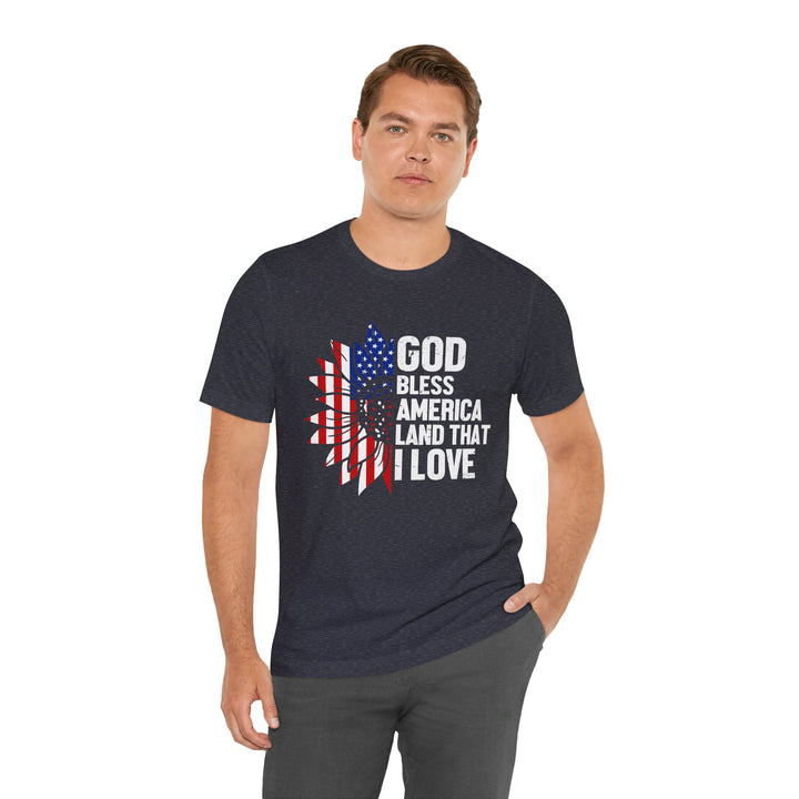 Patriotic T-Shirt, God Bless America Tee, Unisex Short Sleeve Shirt, Independence Day Gift, USA Pride Apparel, Americana Clothing