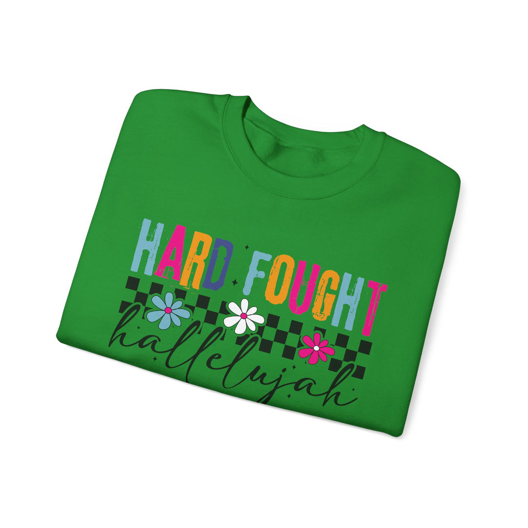 Hard Fought Hallelujah Sweatshirt | Inspirational Crewneck | Gift for Her | Cozy Casual Wear | Perfect for Holidays and Celebrations