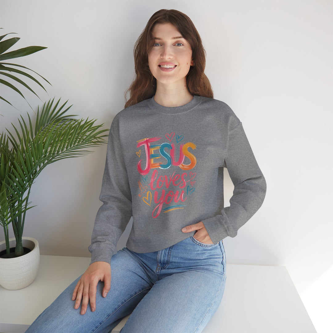 Jesus Loves You Crewneck Sweatshirt - Cozy Unisex Gift, Christian Apparel, Faith-Based Fashion, Inspirational Layering Piece, Ideal [...]