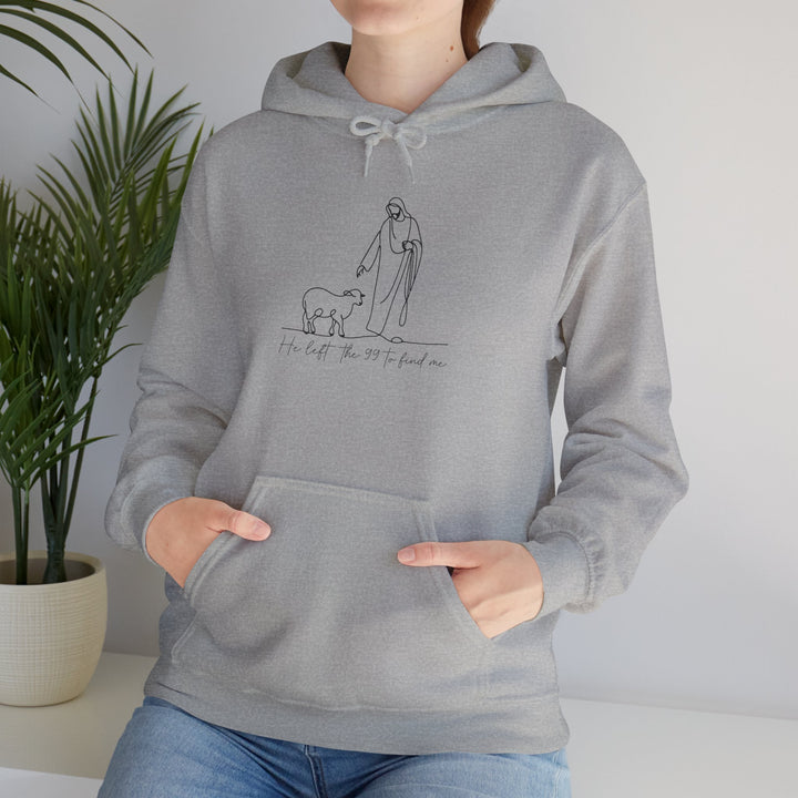 Christian Jesus and Lamb Hoodie Sweatshirt - 'He left the 99 to find me'