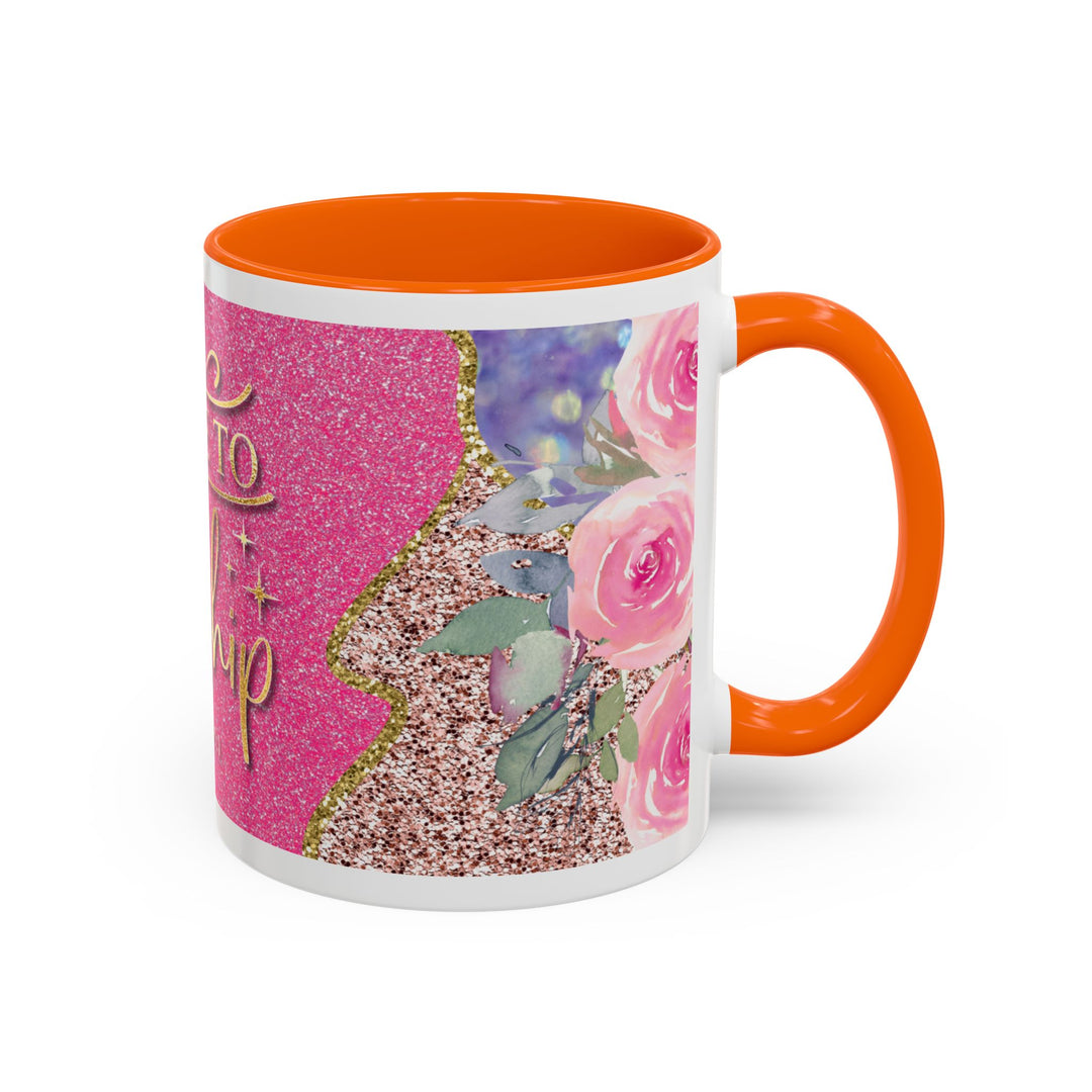 Made to Worship  Pink Glitter Floral Christian Mug