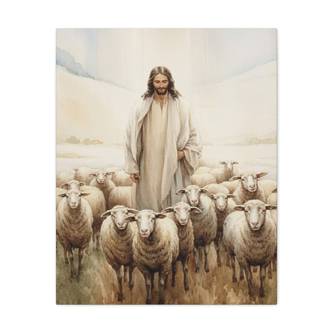 Jesus the Good Shepherd | Christian Matte Canvas Wall Art – Peaceful Faith Home Décor