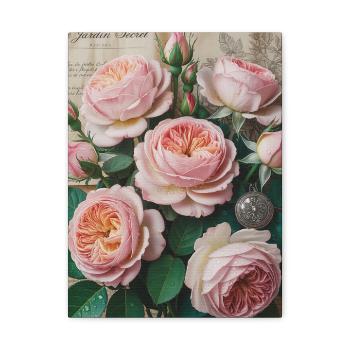Canvas Wall Art - Grace in Bloom Vintage Style Roses