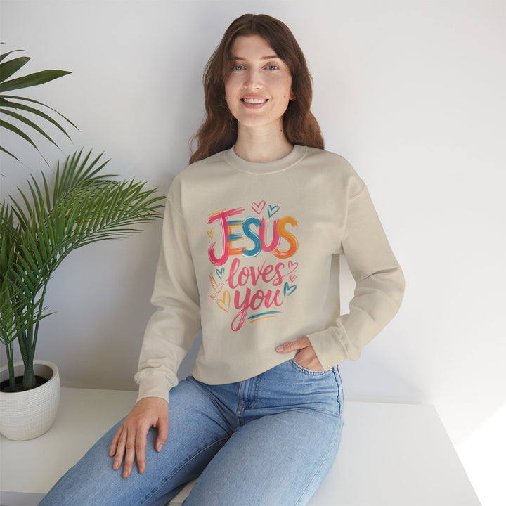 Jesus Loves You Crewneck Sweatshirt - Cozy Unisex Gift, Christian Apparel, Faith-Based Fashion, Inspirational Layering Piece, Ideal [...]