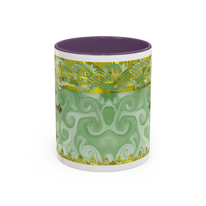Gold Cross on Mint Marble – Elegant Christian Mug