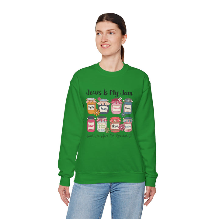 Jesus Is My Jam Sweatshirt, Unisex Crewneck, Comfort Wear, Christian Apparel, Perfect Gift for Faith Celebrations, Everyday Casual