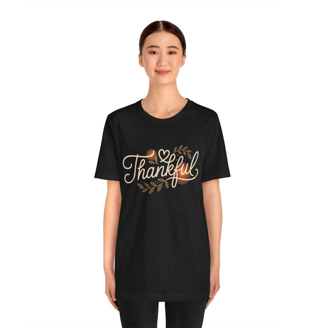 Thankful Tee - Unisex Jersey Short Sleeve Shirt for Thanksgiving, Gratitude Gift, Casual Wear, Family Gathering, Everyday Comfort