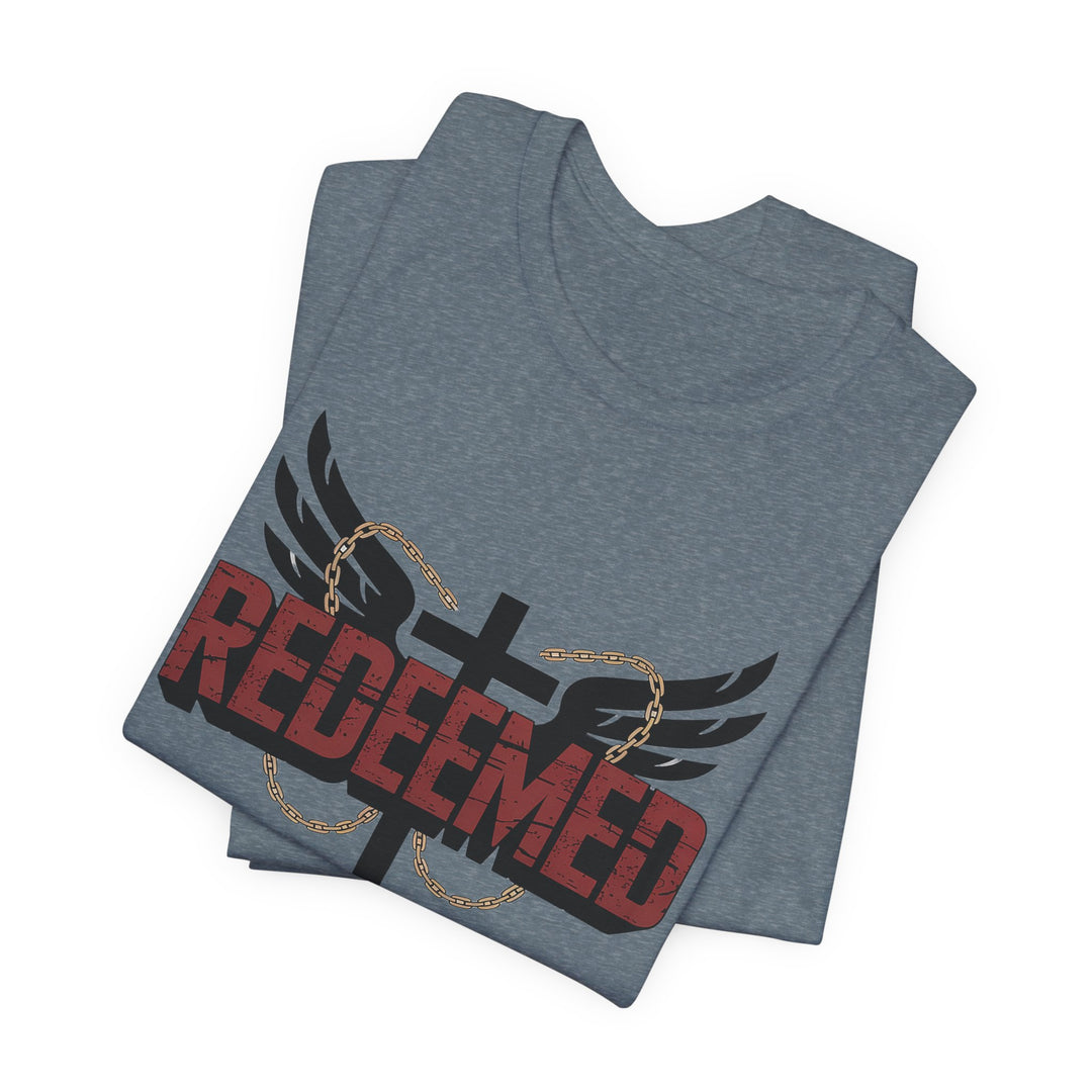 Christian Themed Unisex Short Sleeve Tee, Redeemed Shirt, Faith-Based Apparel, Inspirational T-Shirt, Spiritual Gift, Casual Wear