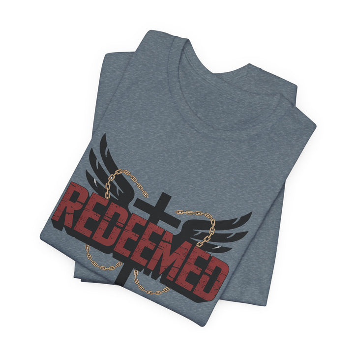 Christian Themed Unisex Short Sleeve Tee, Redeemed Shirt, Faith-Based Apparel, Inspirational T-Shirt, Spiritual Gift, Casual Wear