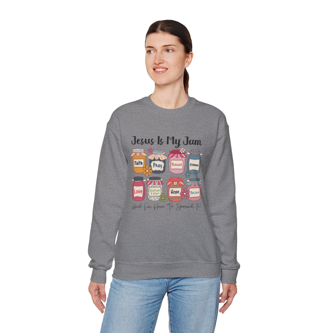 Jesus Is My Jam Sweatshirt, Unisex Crewneck, Comfort Wear, Christian Apparel, Perfect Gift for Faith Celebrations, Everyday Casual