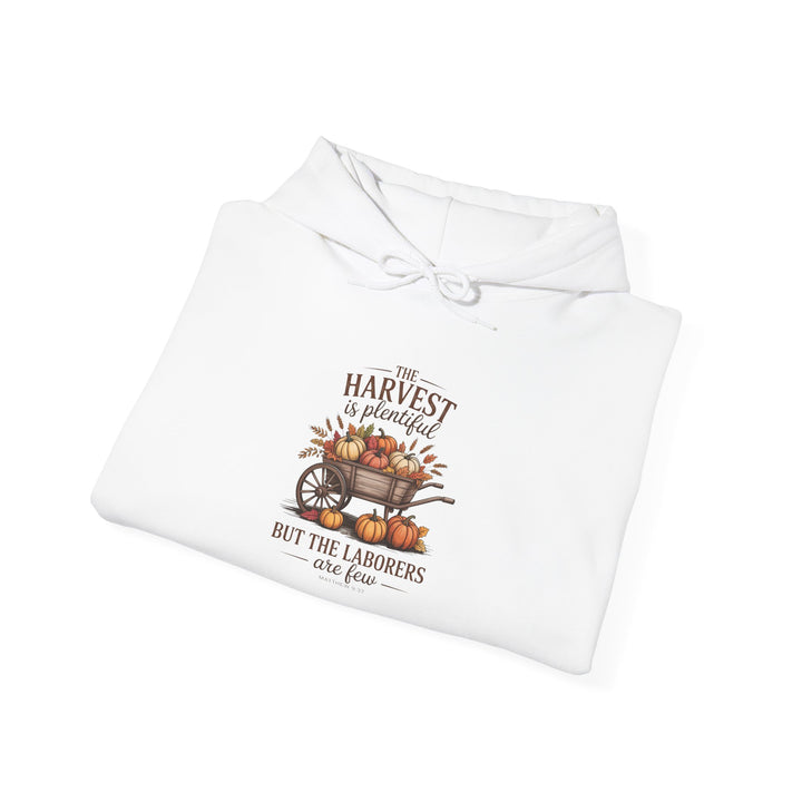 Autumn Harvest Hoodie with Matthew 9:37 Scripture Design