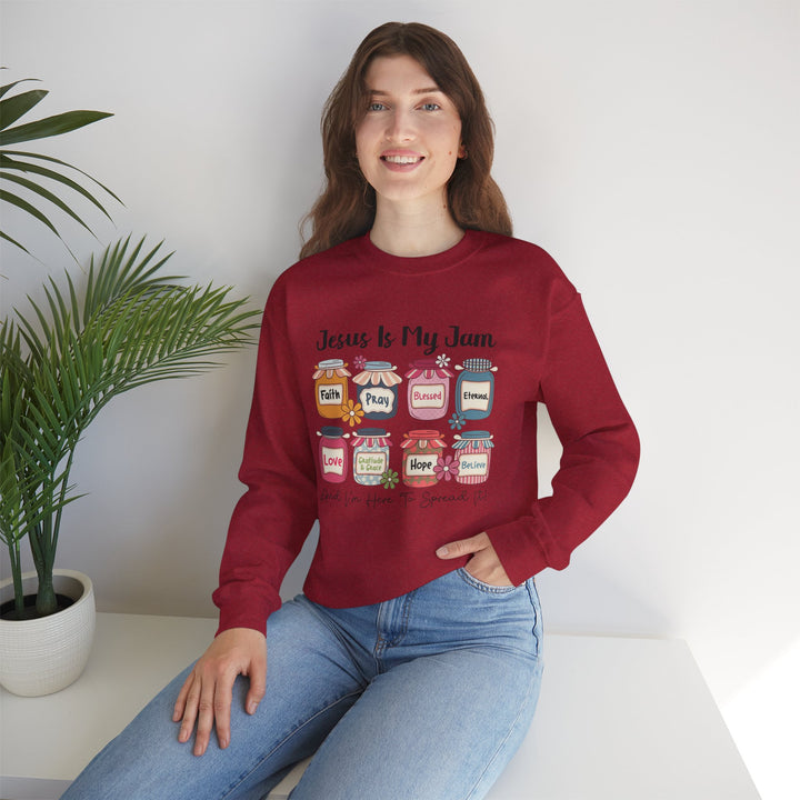 Jesus Is My Jam Sweatshirt, Unisex Crewneck, Comfort Wear, Christian Apparel, Perfect Gift for Faith Celebrations, Everyday Casual