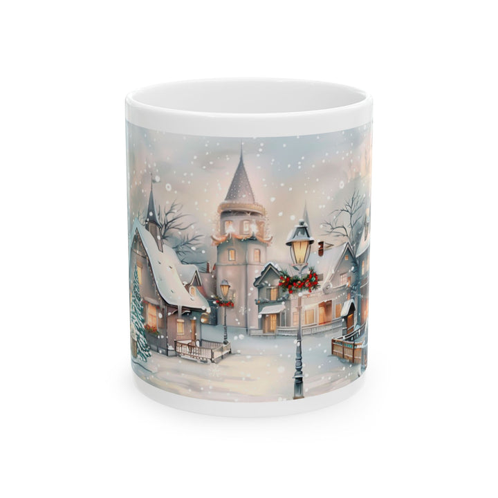 Winter Wonderland Ceramic Mug, Cozy Hot Cocoa Cup, Holiday Gift, Decorative Coffee Mug, Winter Scene Drinkware