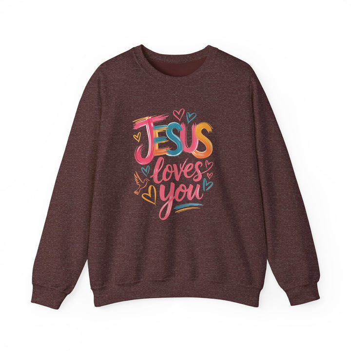 Jesus Loves You Crewneck Sweatshirt - Cozy Unisex Gift, Christian Apparel, Faith-Based Fashion, Inspirational Layering Piece, Ideal [...]