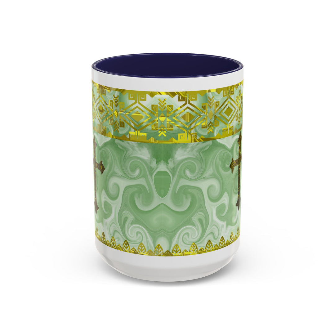 Gold Cross on Mint Marble – Elegant Christian Mug