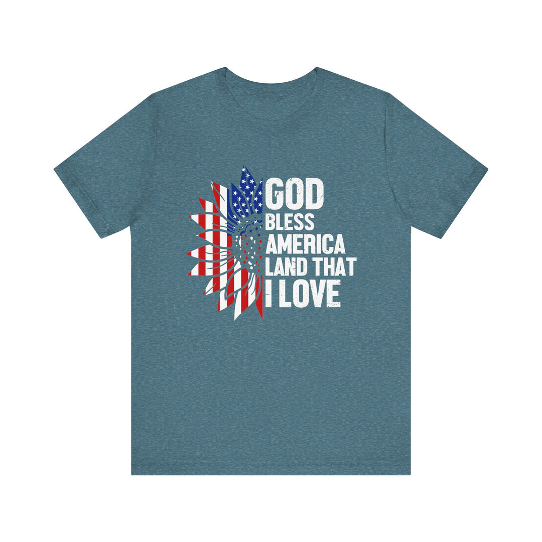 Patriotic T-Shirt, God Bless America Tee, Unisex Short Sleeve Shirt, Independence Day Gift, USA Pride Apparel, Americana Clothing