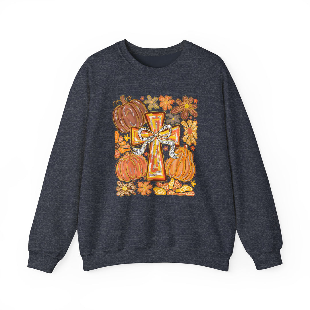 Fall Harvest Crewneck Sweatshirt, Autumn Sweatshirt, Thanksgiving Gift, Unisex Fall Apparel, Cozy Pumpkin Sweatshirt
