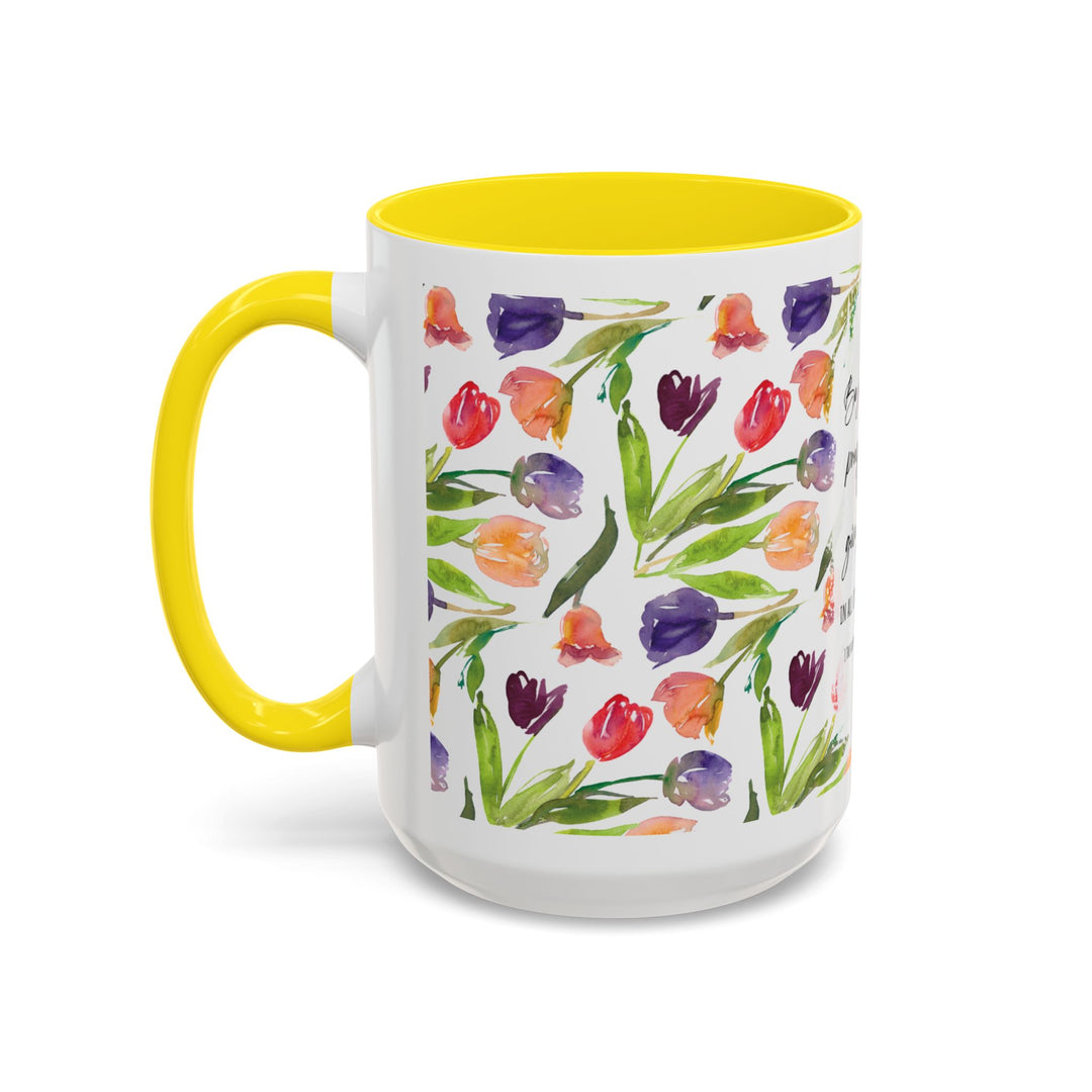 Be Joyful Always – Watercolor Tulip Scripture Mug