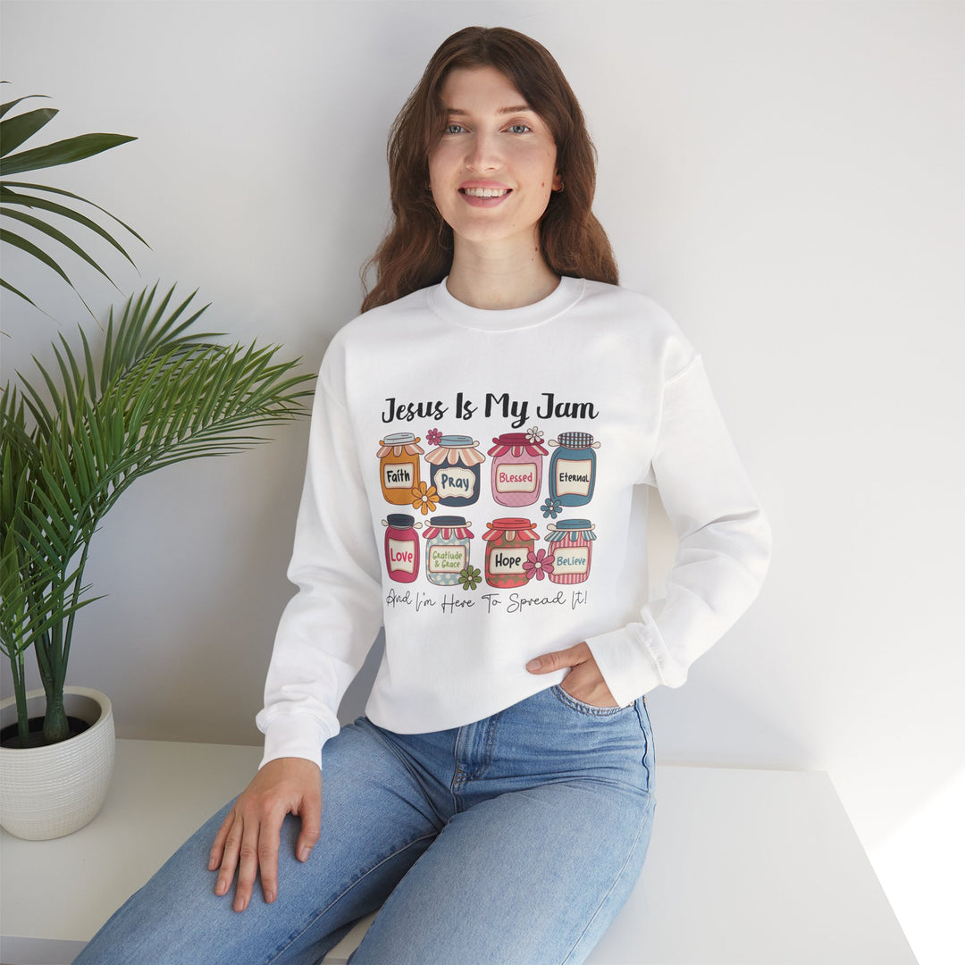 Jesus Is My Jam Sweatshirt, Unisex Crewneck, Comfort Wear, Christian Apparel, Perfect Gift for Faith Celebrations, Everyday Casual