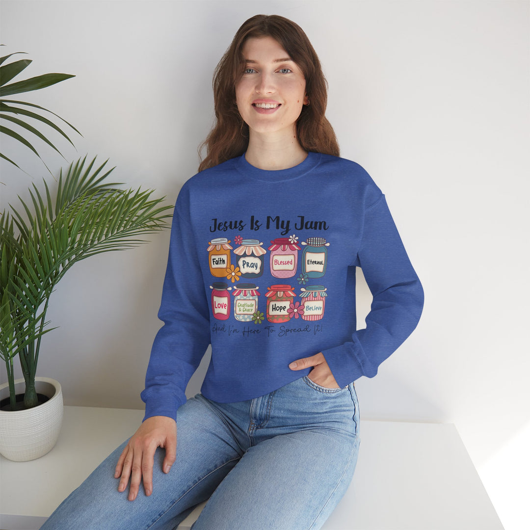 Jesus Is My Jam Sweatshirt, Unisex Crewneck, Comfort Wear, Christian Apparel, Perfect Gift for Faith Celebrations, Everyday Casual