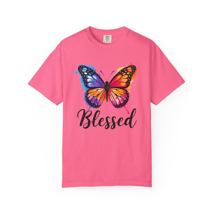Watercolor Butterfly T-Shirt Blessed Radiant Renewed Unshakably Blessed