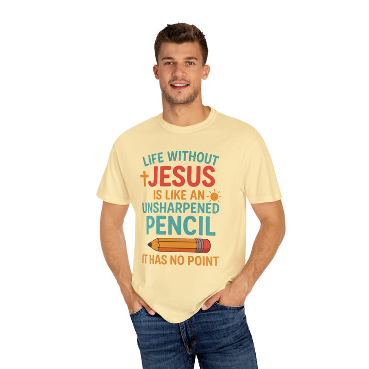 Christian Message Unisex T-shirt with Pencil Design