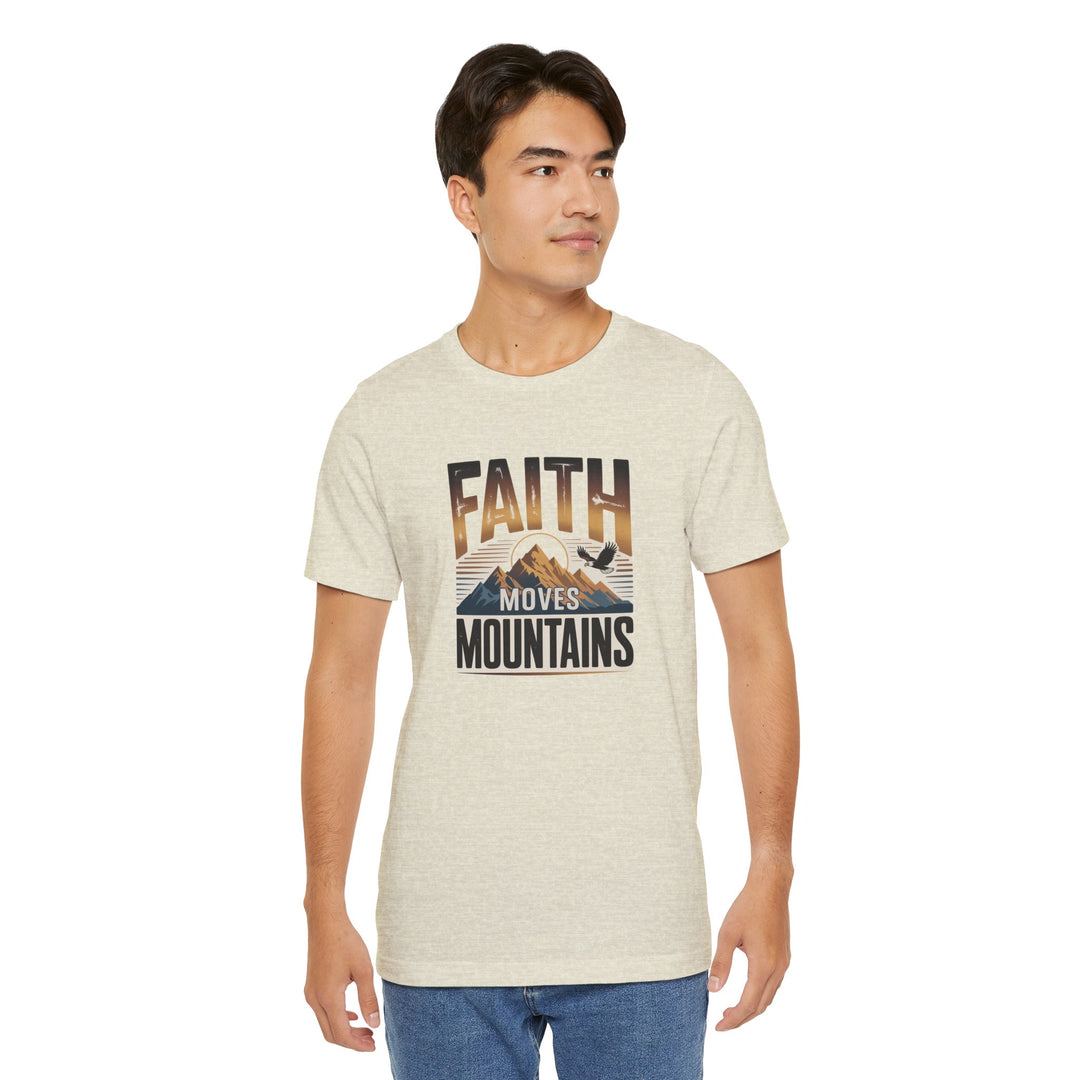 Faith Moves Mountains Tee, Inspirational Shirt, Motivational T-Shirt, Gift for Nature Lovers, Unisex Casual Wear