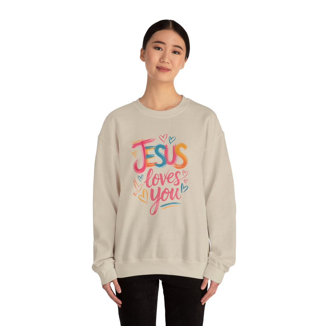 Jesus Loves You Crewneck Sweatshirt - Cozy Unisex Gift, Christian Apparel, Faith-Based Fashion, Inspirational Layering Piece, Ideal [...]