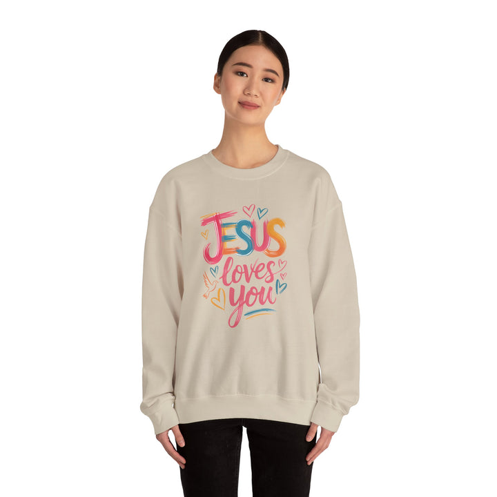 Jesus Loves You Crewneck Sweatshirt - Cozy Unisex Gift, Christian Apparel, Faith-Based Fashion, Inspirational Layering Piece, Ideal [...]